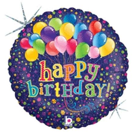 BETALLIC 18 in. Big Bunch of Balloons - Happy Birthday, 5PK 55527
